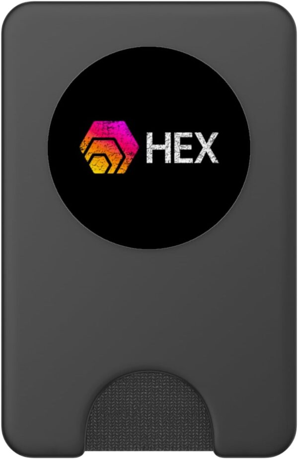 Hexican Logo HEX Distressed Vintage Crypto Trader Gift PopSockets Black - Image 2