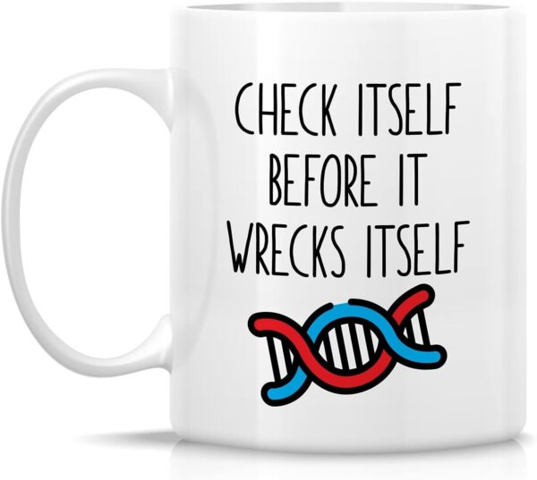 Retreez Funny Mug - Check Itself Before It Wrecks 11-Ounce, TCH011 - White - Image 2