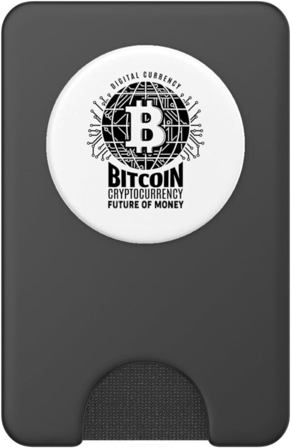 Graphic Bitcoin Future of Money HODL BTC Tee Crypto Gifts PopSockets Black - Image 2