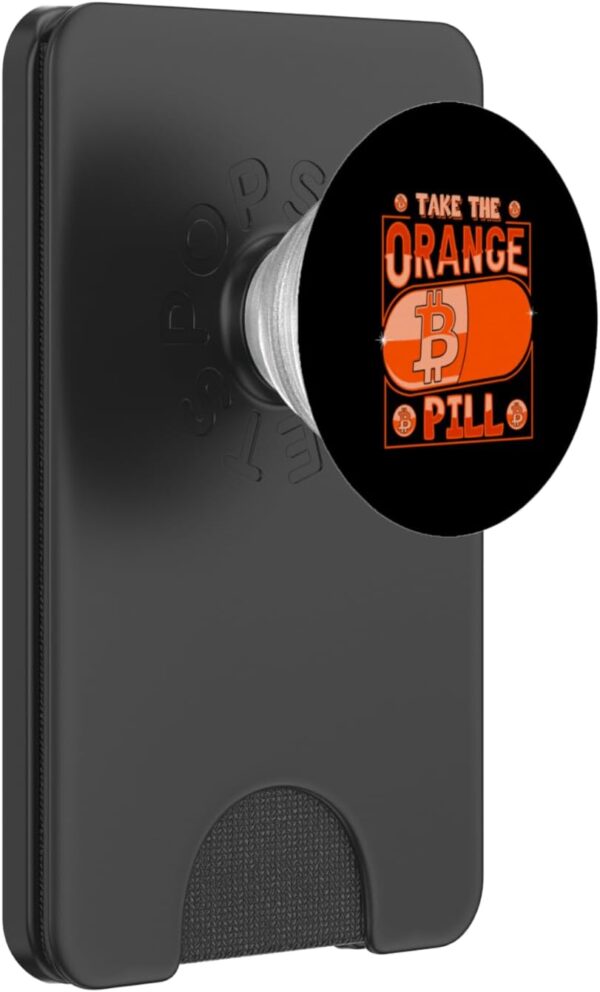Take The Orange BTC Pill Bitcoin Funny Crypto Gift PopSockets Black