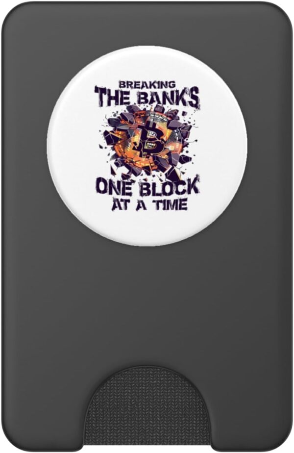 BTC Blockchain Outfit - for crypto investors & miners PopSockets Black - Image 2