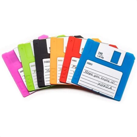 6 Pcs Floppy Disk Coaster - 6 Bright Colors Pack of 3.54x3.54x0.2