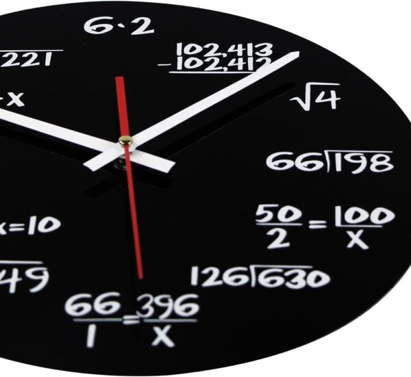 Timelike Unique Wall Clock - Modern Design Novelty Equation Black, White - Image 3