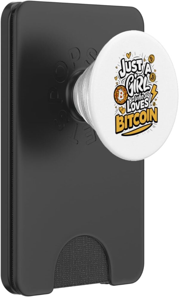 Just A Girl Who Loves Bitcoin Crypto Gifts PopSockets PopWallet for Black