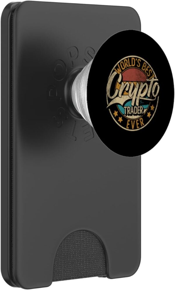 Worlds Best Crypto Trader PopSockets PopWallet for MagSafe Black