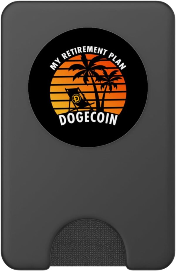 Funny My Retirement Plan Dogecoin Crypto Coin Doge Sunset PopSockets Black - Image 2