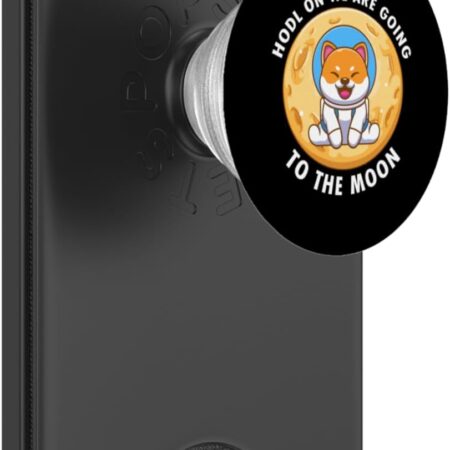 Funny Crypto To The Moon Shiba Inu Doge Cryptocurrency PopSockets Black
