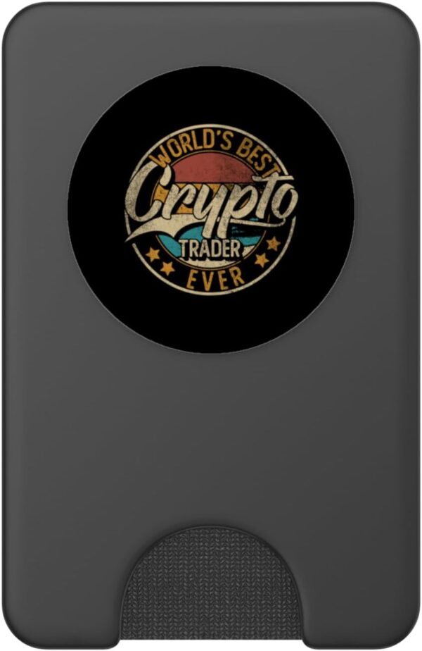 Worlds Best Crypto Trader PopSockets PopWallet for MagSafe Black - Image 2