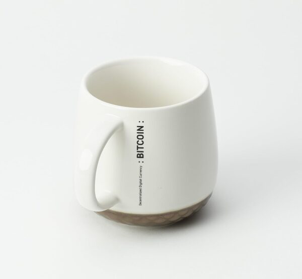 Crypto Bitcoin Coffee Mug, Ceramic Mug Cup, Digital Currency White - Image 5
