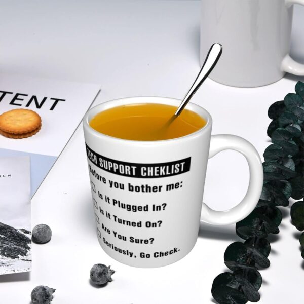 Funny Tech Support Checklist Helpdesk Hotline Coffee & Tea Gift Mug White - Image 6