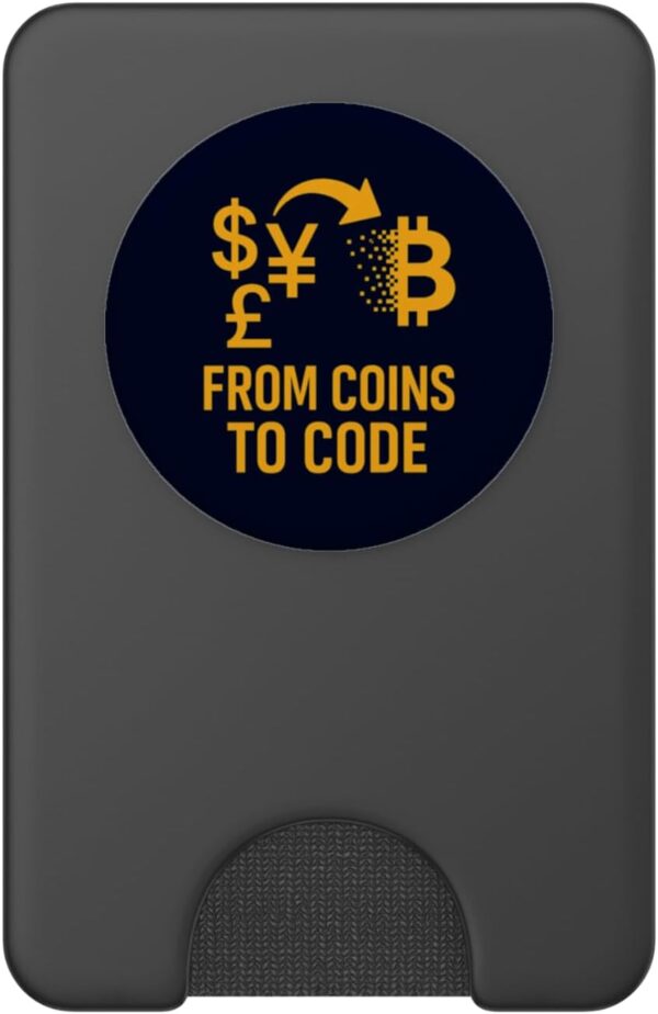 Cryptocurrency From Coins to Code Bitcoin Digital Tech PopSockets Black - Image 2