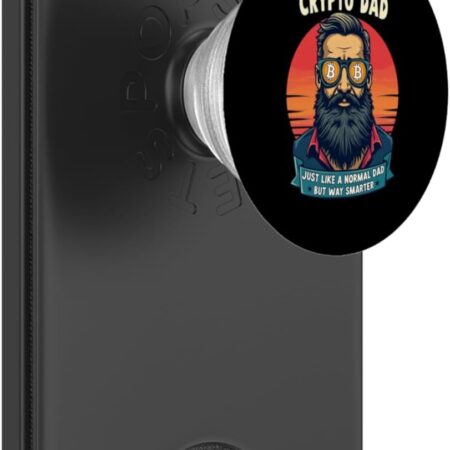 Funny Crypto Dad Gift for Bitcoin Blockchain Lovers PopSockets Black