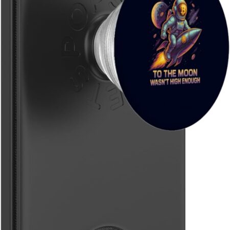 Bitcoin Astronaut Rocket Crypto To The Moon Meme PopSockets PopWallet Black