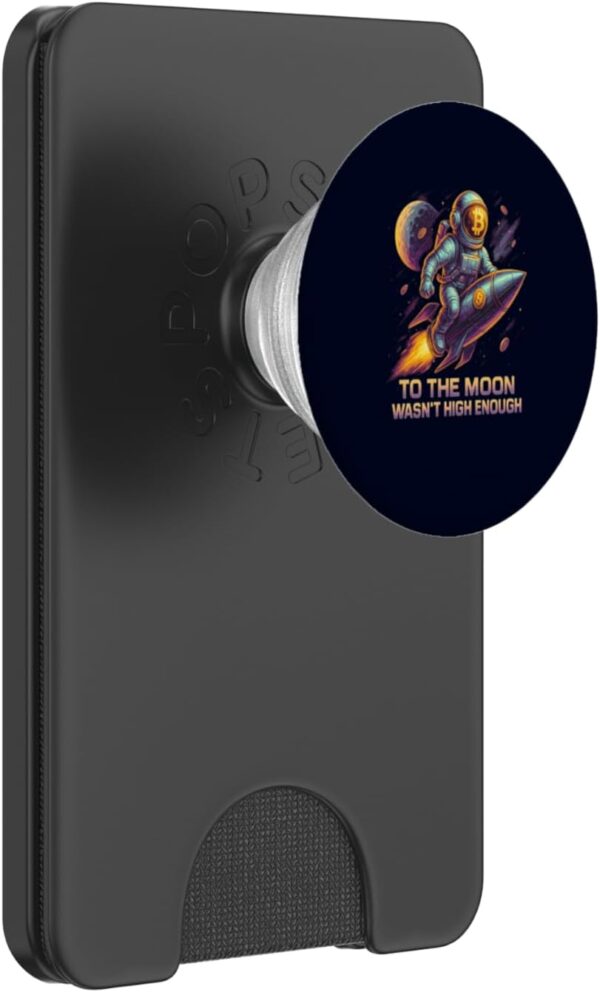 Bitcoin Astronaut Rocket Crypto To The Moon Meme PopSockets PopWallet Black