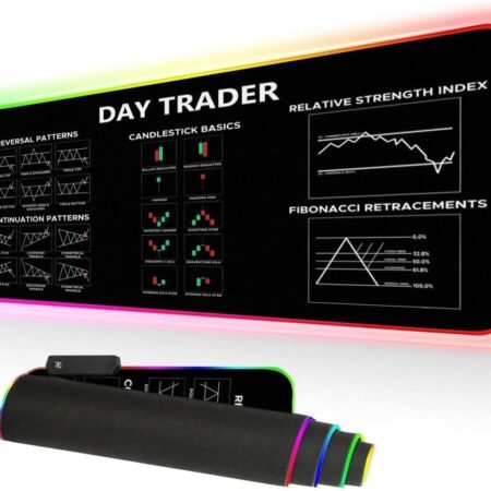 31.5x11.8in Crypto Gift Stock Market Day Trader RGB Mousepad Led, 15
