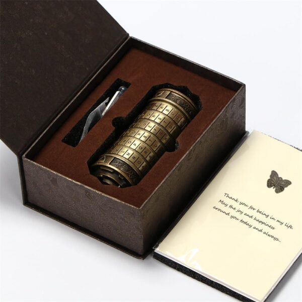 Unique Valentines Gift Cryptex Da Vinci Code Mini Lock Puzzle Bronze - Image 5