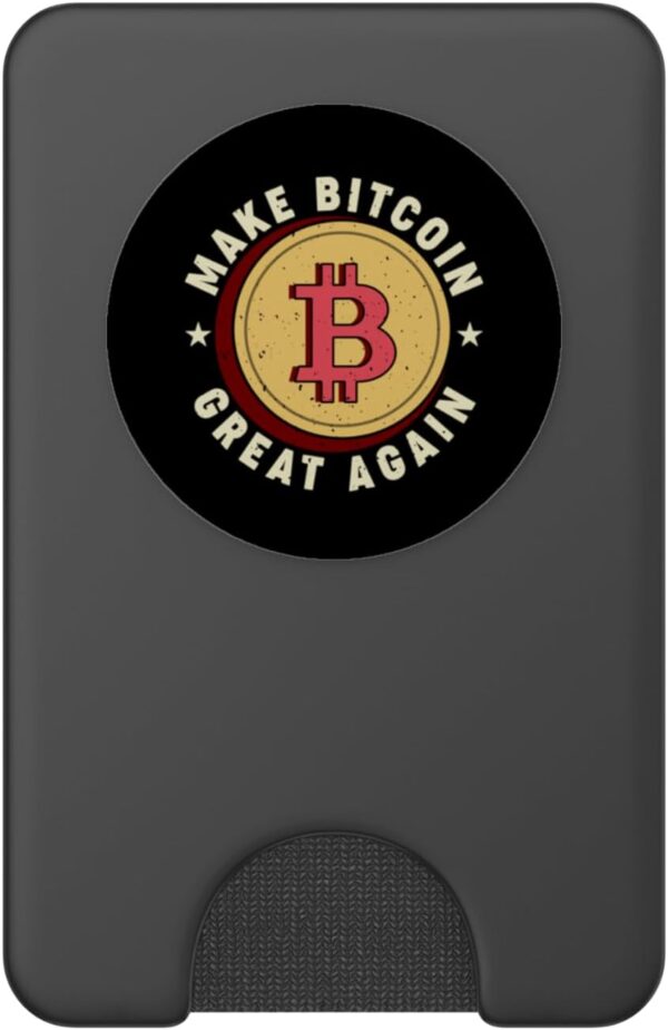 Make Bitcoin Great Again Retro Funny Gift for Crypto Trader PopSockets Black - Image 2