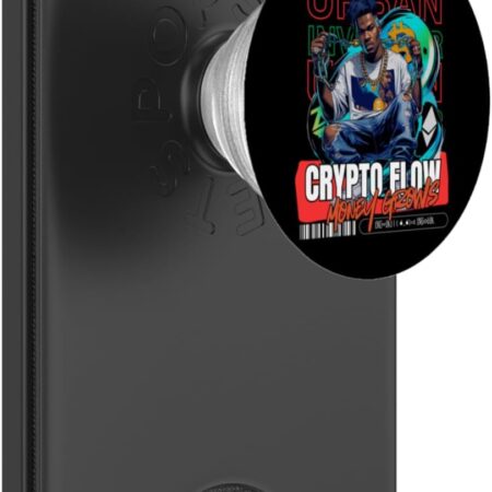 Crypto Flow Money grows PopSockets PopWallet for MagSafe Black