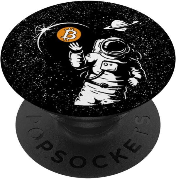 Bitcoin Space Moon BTC Crypto Phone Gift For Men & Women PopSockets Black