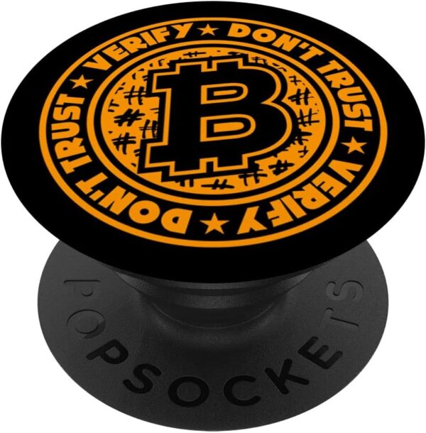 Bitcoin - Don't Trust Verfiy | Crypto Gifts PopSockets Swappable PopGrip Black