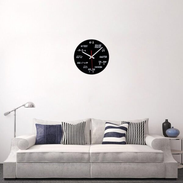 Timelike Unique Wall Clock - Modern Design Novelty Equation Black, White - Image 7