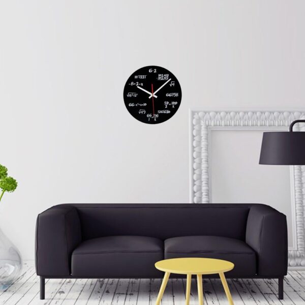 Timelike Unique Wall Clock - Modern Design Novelty Equation Black, White - Image 8