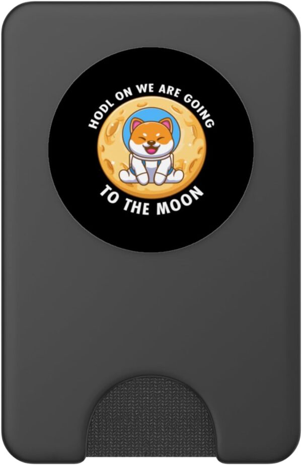 Funny Crypto To The Moon Shiba Inu Doge Cryptocurrency PopSockets Black - Image 2