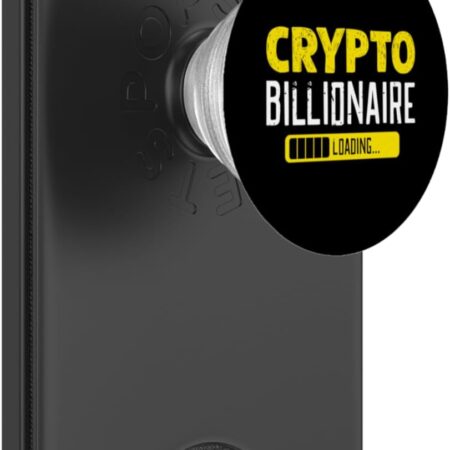 Crypto Billionaire Loading Bitcoin Retro Gift PopSockets Black