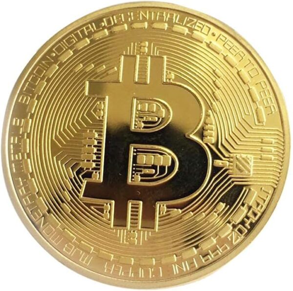 10 Pcs Bitcoin Coin Souvenir with Case, Physical Gold - Image 3