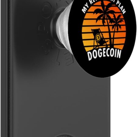 Funny My Retirement Plan Dogecoin Crypto Coin Doge Sunset PopSockets Black