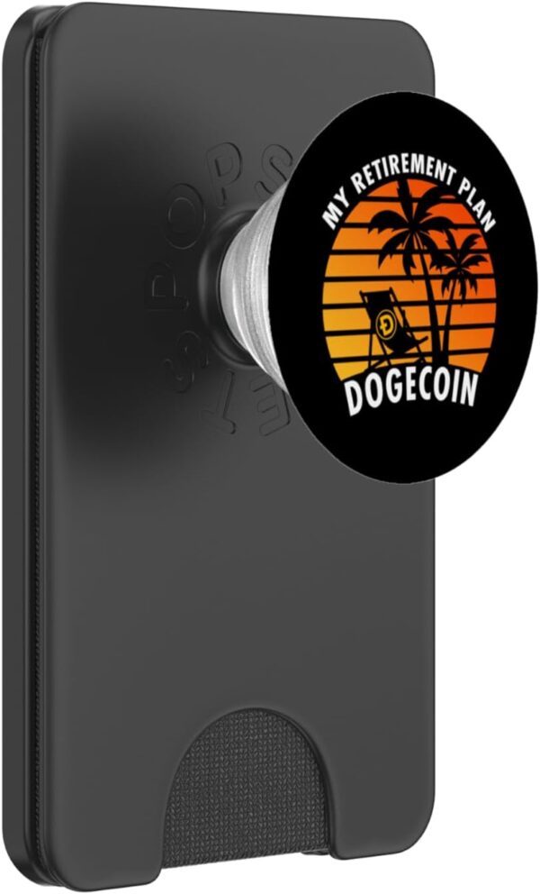 Funny My Retirement Plan Dogecoin Crypto Coin Doge Sunset PopSockets Black