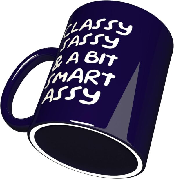 NM NEXTMUG Engraved Ceramic Mug - Classy Sassy & A Bit #4 Cobalt Blue&Pink - Image 5