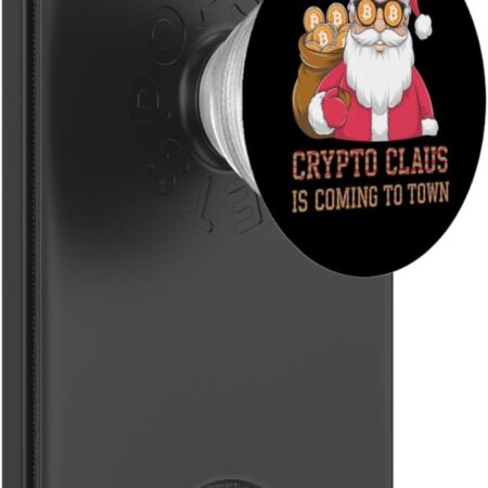 Crypto claus is coming to town, crypto christmas PopSockets PopWallet Black