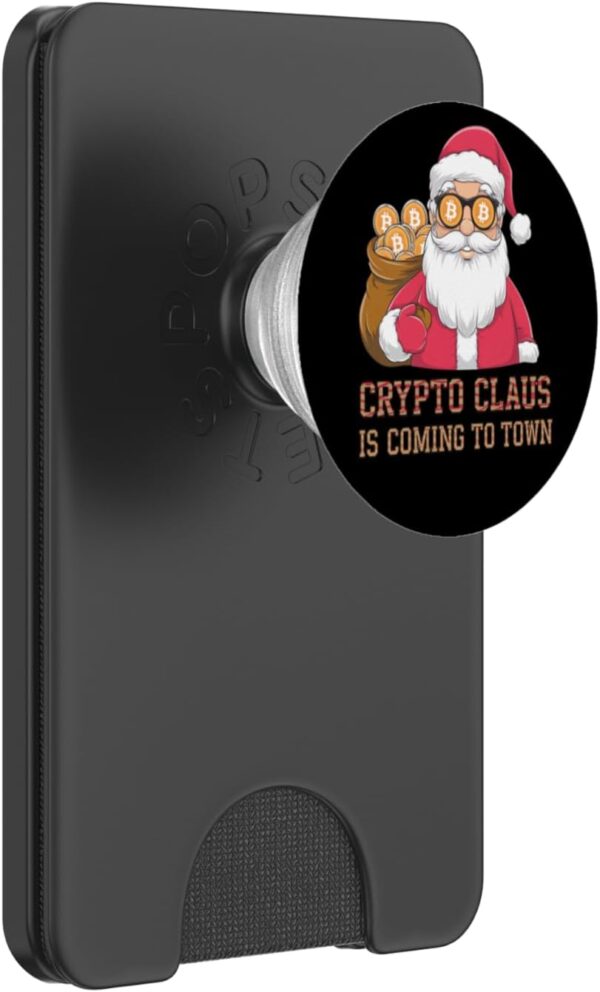 Crypto claus is coming to town, crypto christmas PopSockets PopWallet Black