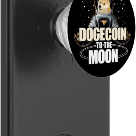 Dogecoin To The Moon Funny Crypto Cryptocurrency PopSockets PopWallet Black