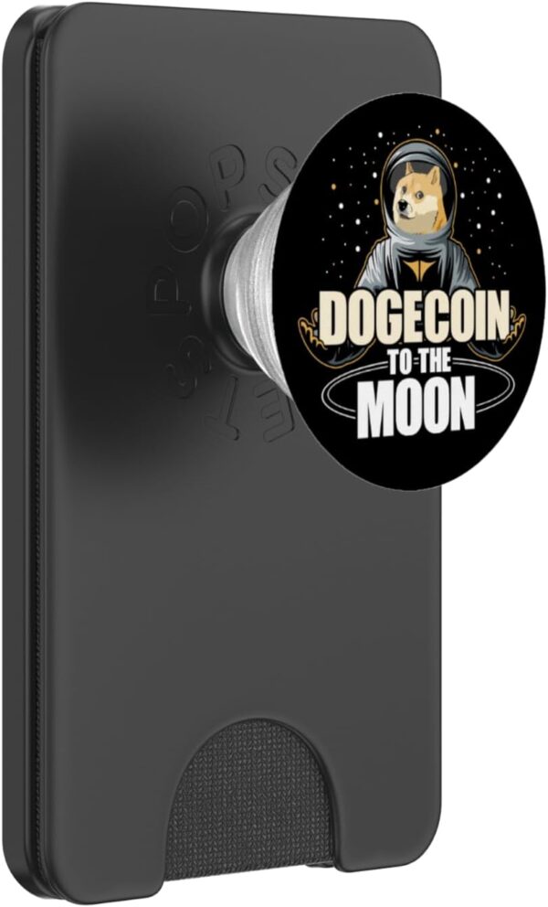 Dogecoin To The Moon Funny Crypto Cryptocurrency PopSockets PopWallet Black
