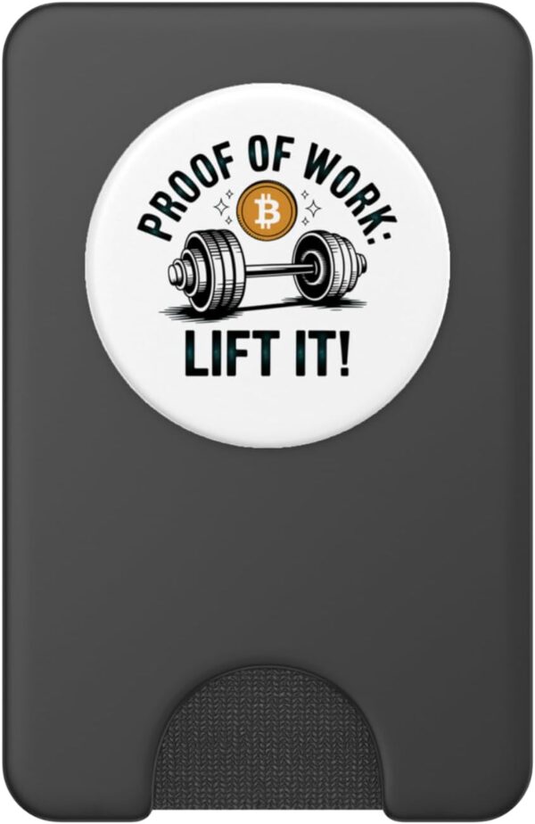 Proof of work: lift it, bitcoin gym life, crypto PopSockets Black - Image 2