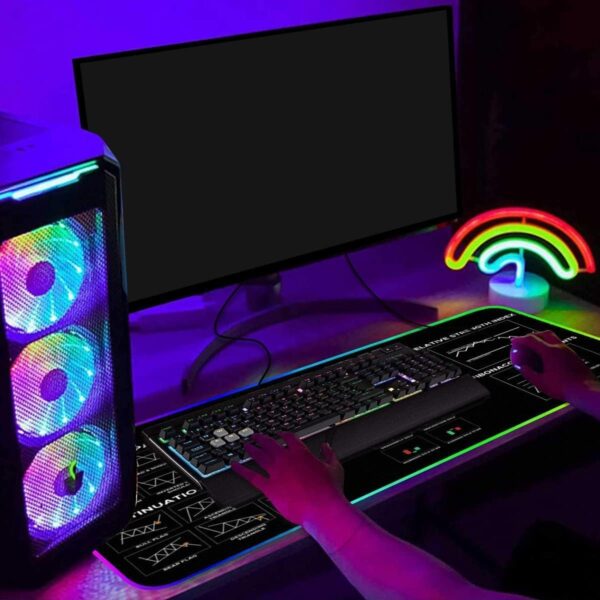 31.5x11.8in Crypto Gift Stock Market Day Trader RGB Mousepad Led, 15 - Image 4