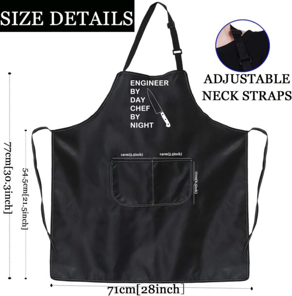 PXTIDY Funny Engineer Gift Kitchen Apron Cooking Lover By Black - Image 3