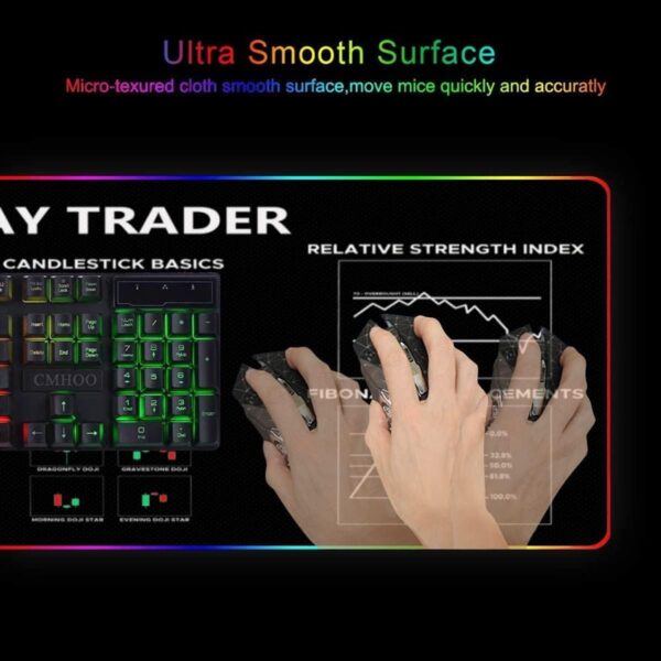 31.5x11.8in Crypto Gift Stock Market Day Trader RGB Mousepad Led, 15 - Image 2
