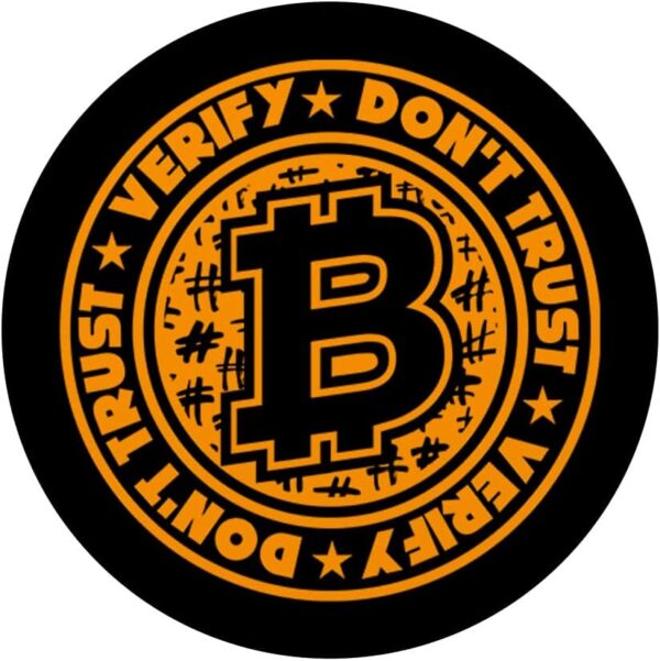 Bitcoin - Don't Trust Verfiy | Crypto Gifts PopSockets Swappable PopGrip Black - Image 3