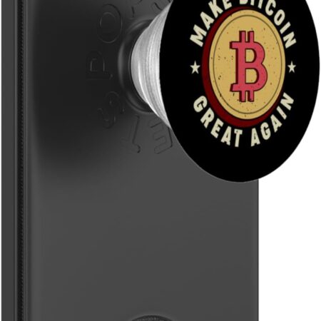 Make Bitcoin Great Again Retro Funny Gift for Crypto Trader PopSockets Black