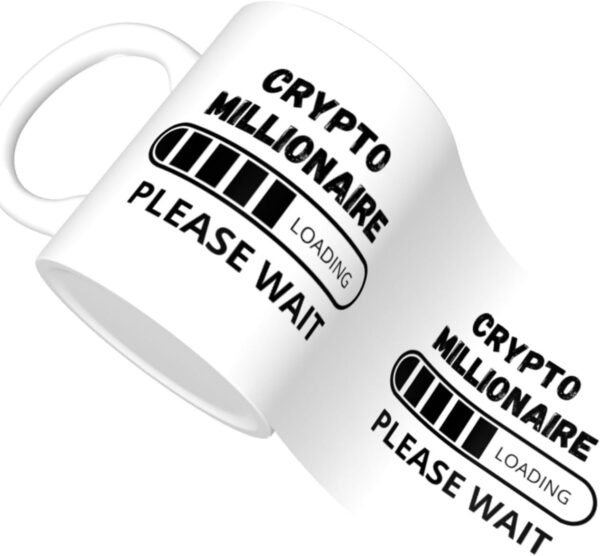 Crypto Millionaire Loading... Ceramic Coffee Mug Cup, Funny Large, White - Image 4