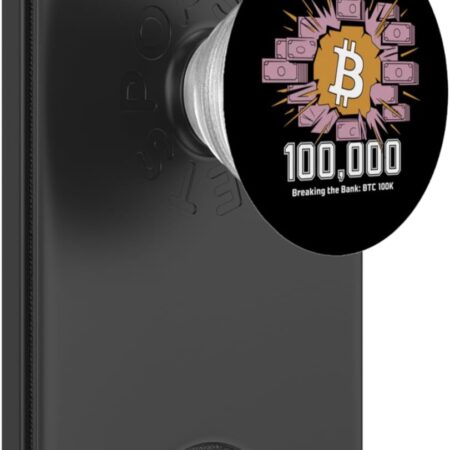 Breaking the bank: bitcoin 100k, crypto PopSockets PopWallet Black