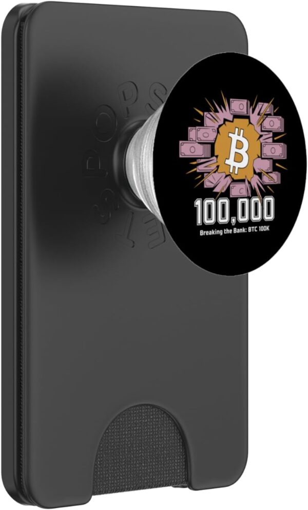 Breaking the bank: bitcoin 100k, crypto PopSockets PopWallet Black