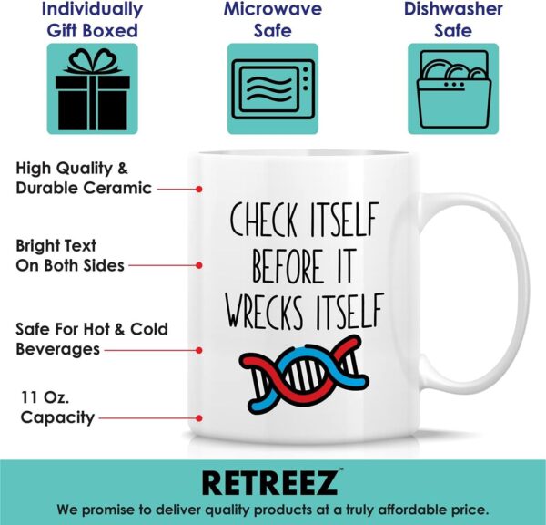 Retreez Funny Mug - Check Itself Before It Wrecks 11-Ounce, TCH011 - White - Image 3