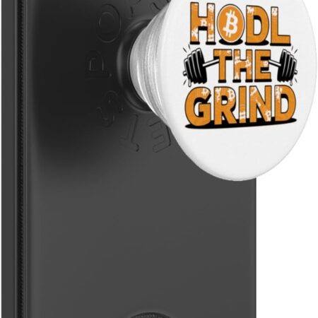 HODL the grind, bitcoin gym life, crypto PopSockets PopWallet Black