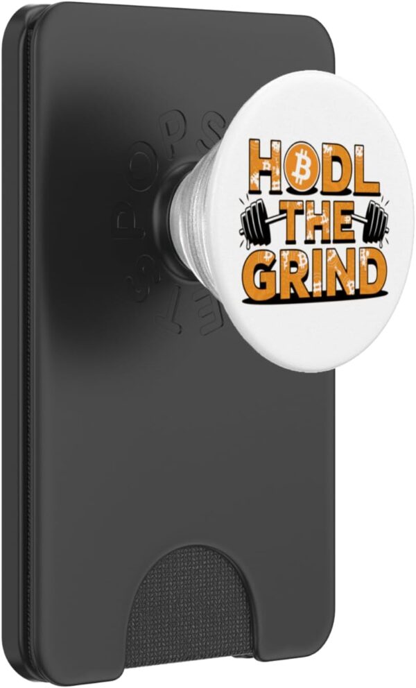 HODL the grind, bitcoin gym life, crypto PopSockets PopWallet Black