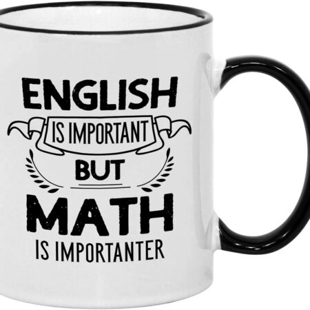 Casitika Funny Math Mug for Teachers. English is 1 Count (Pack of 1), White