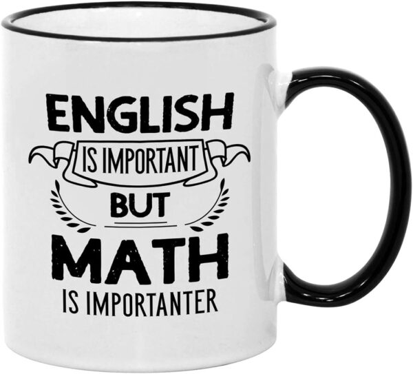 Casitika Funny Math Mug for Teachers. English is 1 Count (Pack of 1), White